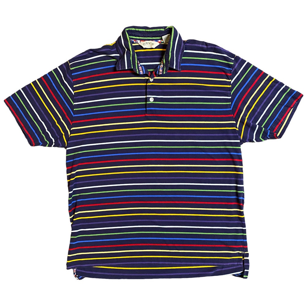 Image of Orvis Multi-Colored Striped Polo Shirt